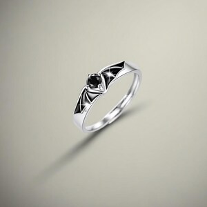 Eternal Balance: Angel & Devil Matching Rings in 925 Sterling Silver, Free Engraved, Adjustable, Cubic Zirconia Ring, Anniversary Rings