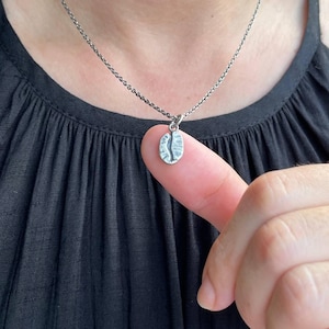 Sterling Silver Coffee Bean Necklace: Minimalist Caffeine Lover Charm
