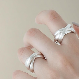 925 STERLING SILVER Interlocking Band Fidget Ring, Entwined Bands Rings, Three Band Rolling Ring, Russian Wedding Ring, Interlocking Ring