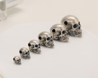 925  STERLINO Collana con Pendente a Forma di Teschio 6 Dimensioni Gioielli Gotici Collana Punk per Uomini Pendente in Argento a Forma