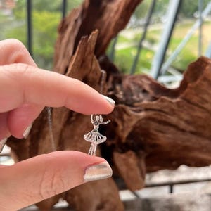925 Sterling Silver Ballet Dance Necklace, Ballerina Pendant Necklace, Dance School Gift, Dance Team Gift, Silver or Rose Gold Finish