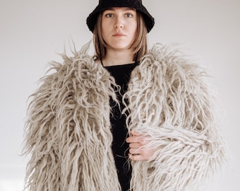 Shaggy wool jacket Huge Shaggy Jacket Oversized Shaggy Coat