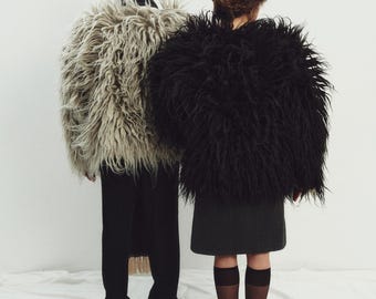 Handwoven Short Shaggy Wool Jacket: Oversized Carpathian Coat - Etsy