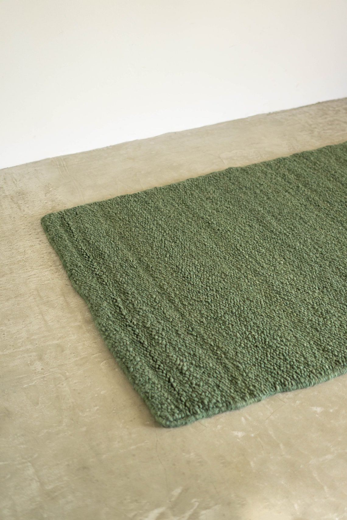 Green Wool Rug Wool Running Rug Scandinavian Rug Handwoven Etsy