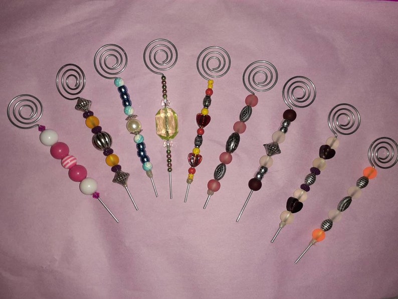 Beaded Plant Flower Garden Stakes Decorative Plant Pot Sticks Etsy