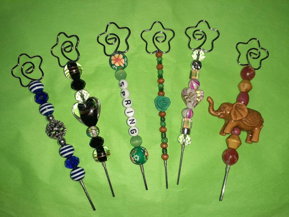Beaded Plant Stakes Decorative Garden Sticks Houseplant Etsy