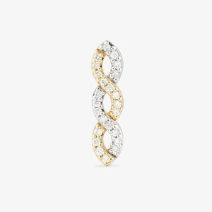 14K  Gold Genuine Diamond Internally Threaded Cartilage Stud/ Conch Stud/ Labret Stud/ Helix Stud/ Tragus Stud/ Flat Back Earring Gift