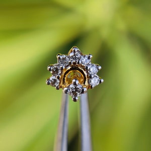 18G/16G Climber Internally Threaded 14kt gold genuine diamond Labret Stud, Cartilage Earring, Tragus, Conch Stud, Cartilage Stud, Flat back