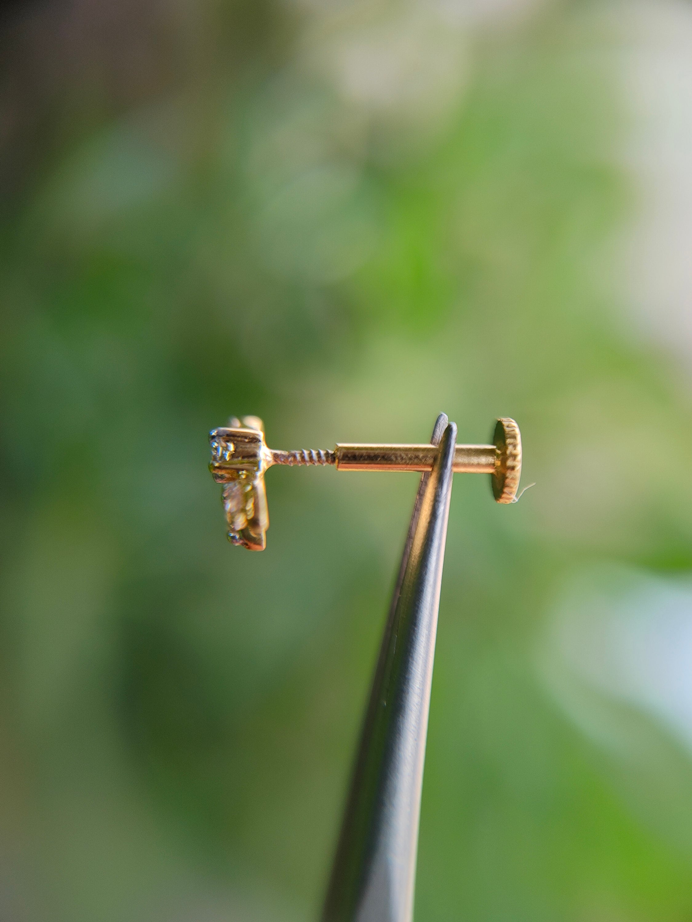 14K Solid Gold Diamond Elf Leaf Stud | Half Sun Cartilage