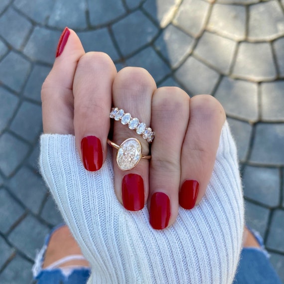 Oval moissanite 2024 engagement rings etsy
