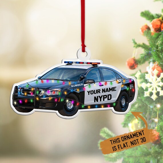 Personalized Police Car Christmas Ornament Custom Christmas Etsy