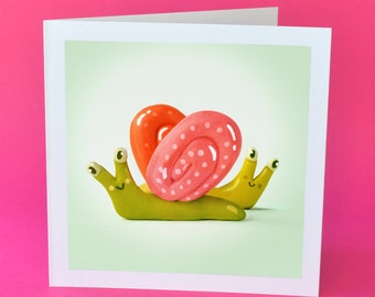 Valentine's Day Love Heart Snails Card