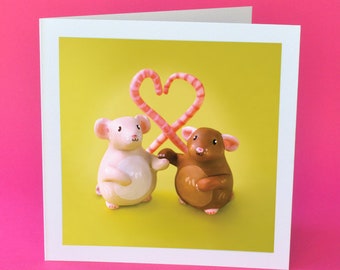 Valentine's Day Mice Couple Card