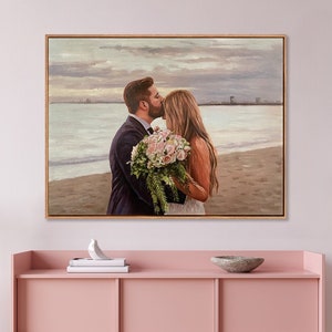 Framed Oil Painting,Custom Wedding Portrait Painting,Personalized Couples Portrait,Portrait from Photo,Wedding Gift,Anniversary Gift