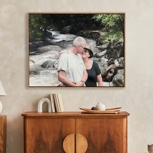 Custom Family Painting, Framed Portrait Painting from Photo, Grandparents Portrait Commission,Personalized Portrait, Parents Portrait Gift