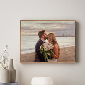 Framed Oil Painting,Custom Wedding Portrait Painting,Personalized Couples Portrait,Portrait from Photo,Wedding Gift,Anniversary Gift