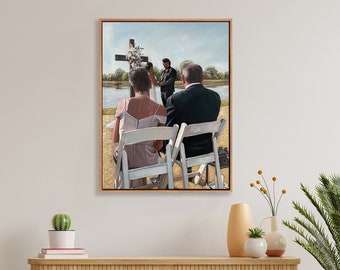 Custom Portrait Painting with Frame, Family Portrait from Photo,Custom Couples Portrait, Original Oil Painting Ready to Hang,Framed Portrait