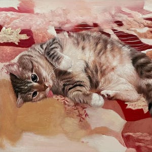 Portrait de chat personnalisé à partir d'une photo, commande de peinture de chat, portrait d'animal de compagnie personnalisé, portrait de minou, peinture à l'huile de votre chat, cadeau commémoratif de perte d'animal de compagnie