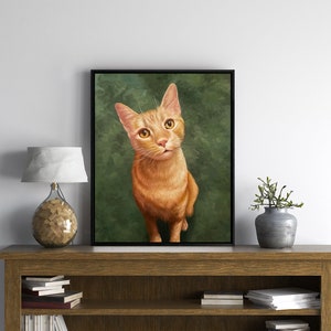 Custom Pet Portrait, Framed Oil Painting Commission, Custom Cat Oil Portrait from Photo,  Cat Wall Art, Cat Lover Gift, Personalized Gift