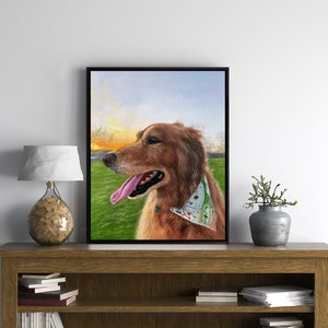 Dog Painting with Black Frame,Personalized Pet Painting from Photo,Framed Dog Portrait on Canvas,Hand Painted Dog,Dog Mom Gift,Pet Loss Gift