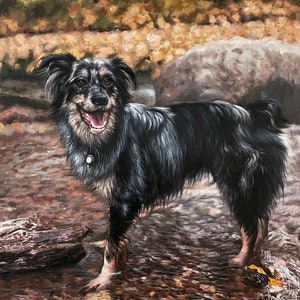 Commande de portraits d'animal de compagnie peints à la main, peinture de chien personnalisée, peinture à l'huile de votre chien, portrait d'animal de compagnie personnalisé à partir d'une photo, peinture à l'huile sur toile