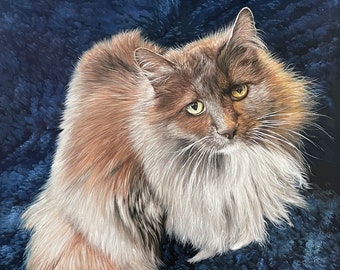 Custom Pet Portrait from Photo,Oil Painting of Your Cat,Kitty Painting,HandPainted Cat Art, Dog Portrait,Cat Mom Gift,Pet Loss Memorial Gift