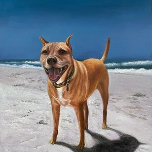 Custom Dog Painting from Your Photo, Pet and Landscape Oil Painting, Custom Pet Portrait on Canvas, Pet Photo Gift, Pet Memorial Gift