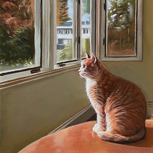 Custom Cat Painting on Canvas, Commission Pet Portrait Art, Cat Fine Art, Oil Pet Portrait, Pet Painting Quote, Pet Loss Memorial Gift