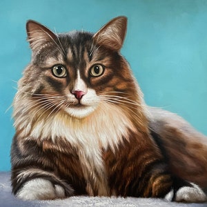 Oil Painting of Your Cat, Custom Cat Portrait, Kitty Portrait Commission, Personalized Pet Portrait, Pet Painting on Canvas, Cat Lover Gift