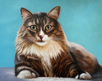 Oil Painting of Your Cat, Custom Cat Portrait, Kitty Portrait Commission, Personalized Pet Portrait, Pet Painting on Canvas, Cat Lover Gift