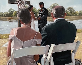 Custom Wedding Portrait, Wedding Painting Commission, Couples Portrait on Canvas, Custom Family Painting,Personalized Wedding Gifts for Wife