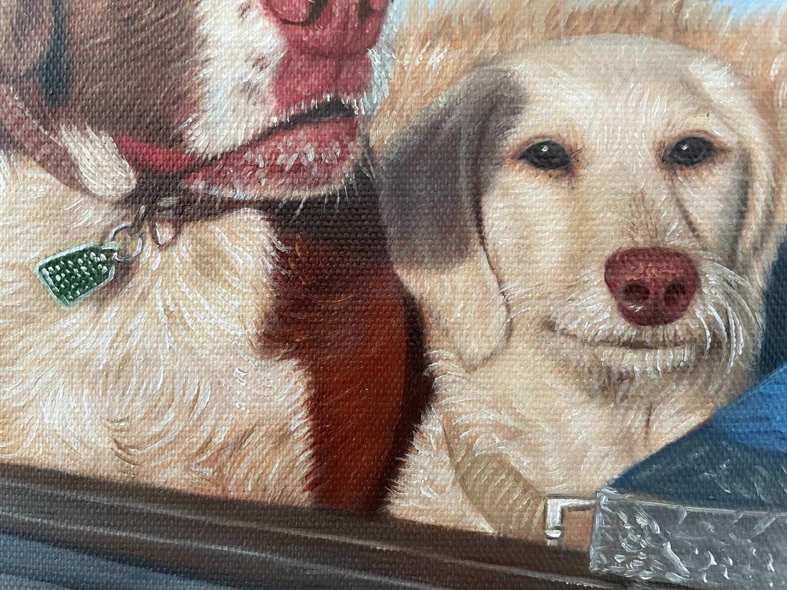 Personalized Dog Portrait Painting on Canvas, 2 Pet Portrait Custom ...