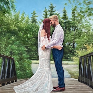 Custom Wedding Painting from Photo, Oil Portrait on Canvas, Couple Portrait, Woman Portrait, Family Painting, Personalized Wedding Gifts