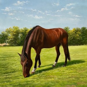 Custom Pet Painting,Horse Painting on Canvas,Horse Wall Art,Animal Painting,Personalized Horse Portrait,Vintage Horse Portrait,Memorial Gift