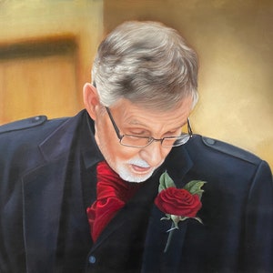 Customized Portrait Painting, Male Oil Portrait, Commission Family Painting, Photo to Painting, Personalized Loved One Portrait,Gift for Dad