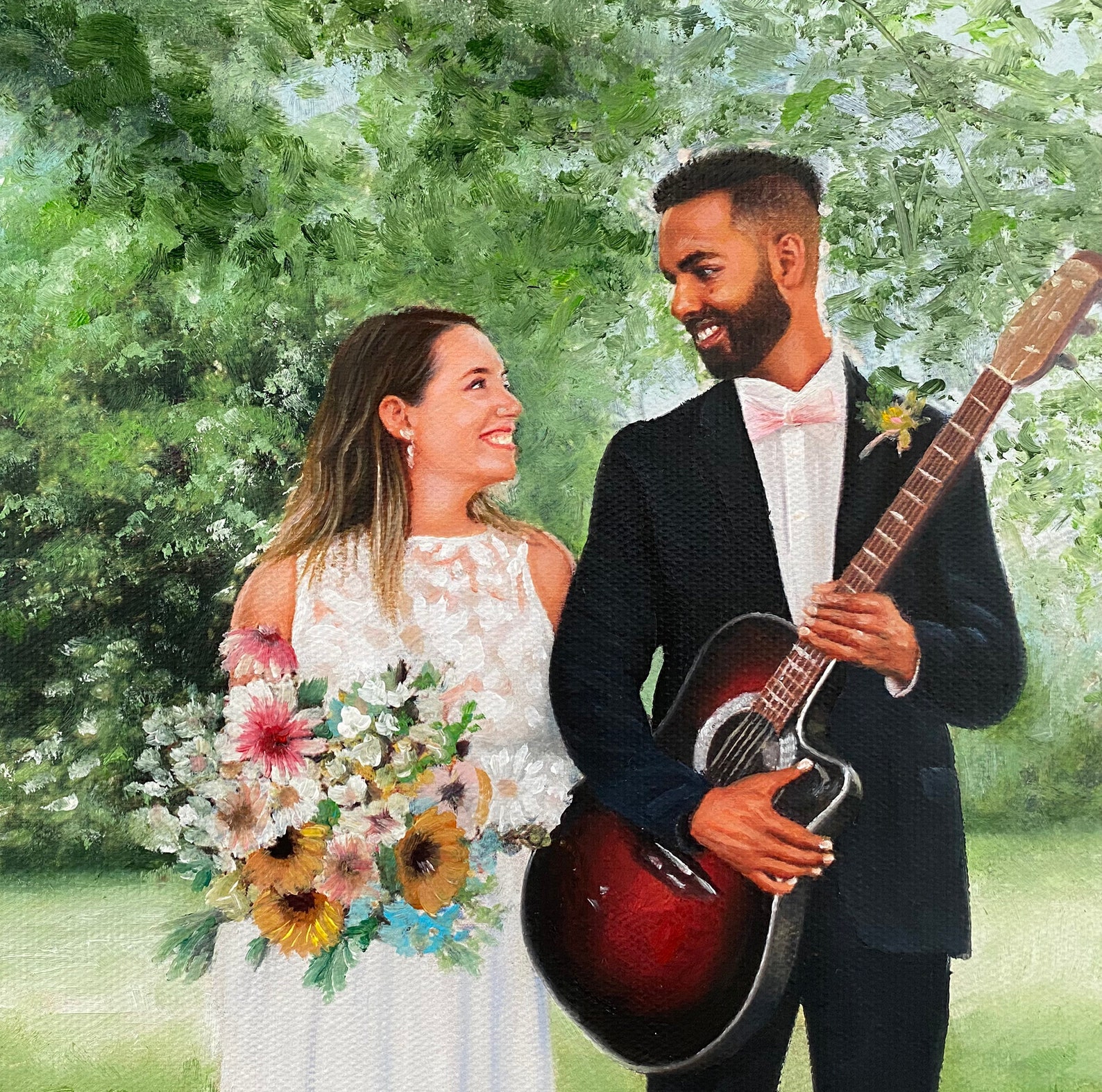 Custom Couples Portrait Painting, Wedding Painting on Canvas ...