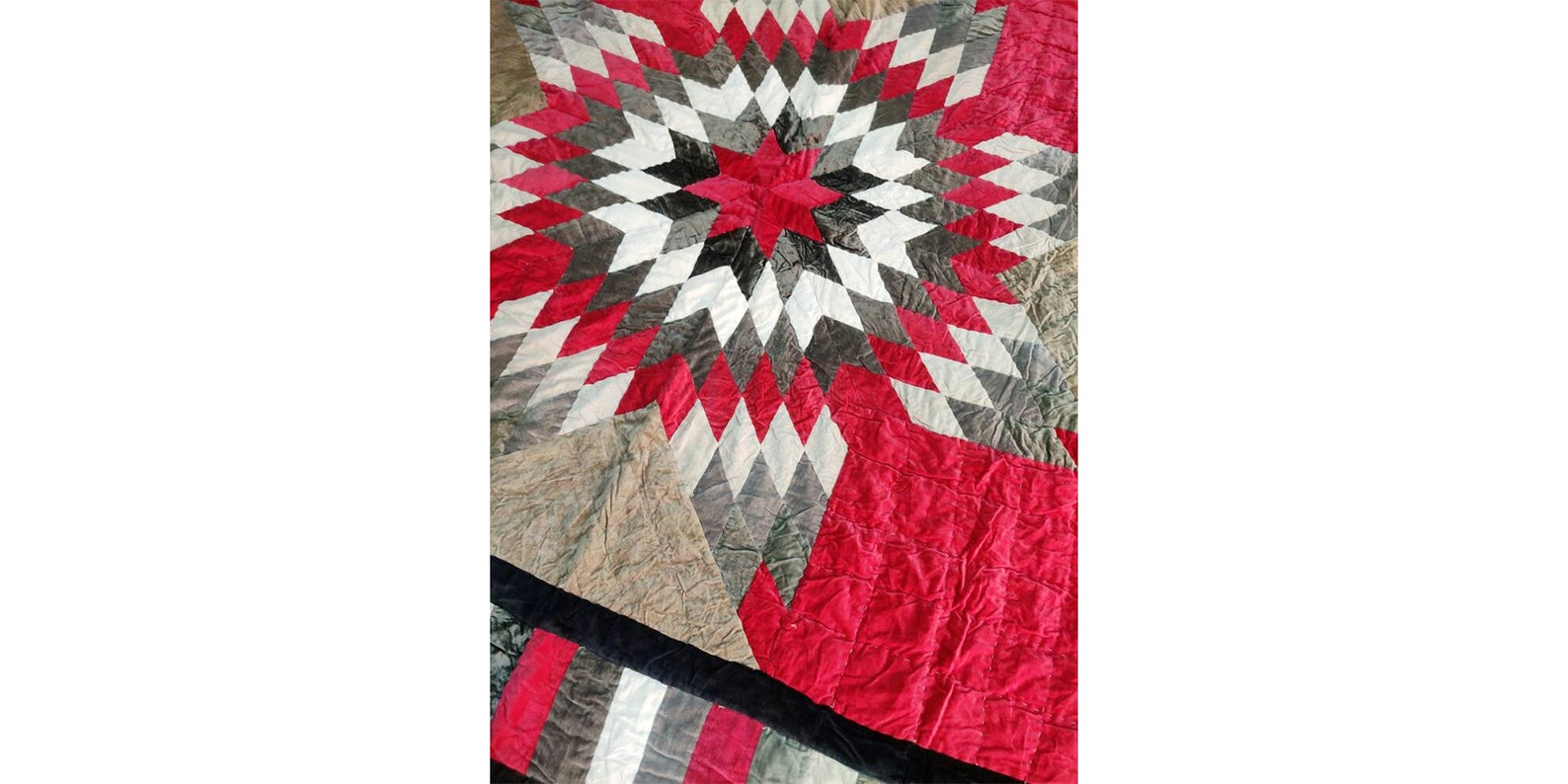 Handmade Velvet Patchwork Quilt Patterns King Size Bedspreads Etsy