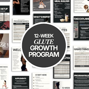 12-Week Glute Growth Program: Gym & Home Workouts (PDF Download)