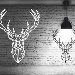 Polygon wall art P1. Geometric Deer. Vector cdr, eps, dxf, svg, pdf