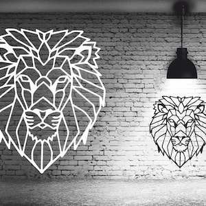Polygon wall art P10. Geometric Lion. Vector cdr, eps, dxf, svg, pdf