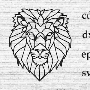 Polygon wall art P13. Geometric Lion. Vector cdr, eps, dxf, svg
