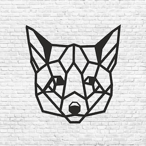 Polygon wall art P18. Geometric Fox. Vector cdr, eps, dxf, svg