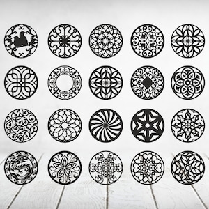 Coasters Set 1. Vector files cdr, dxf, eps, svg
