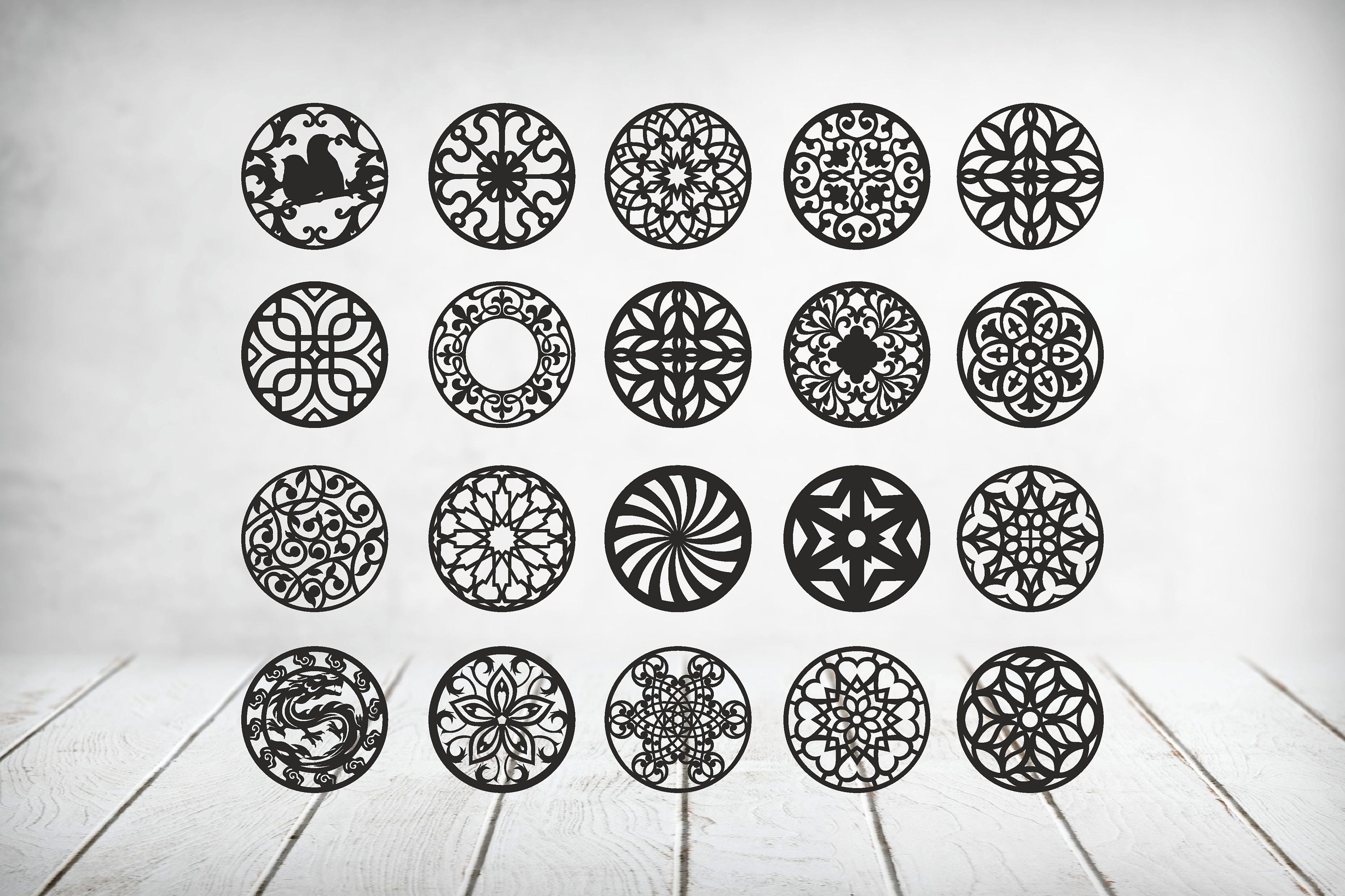 Coasters Set 1. Vector Files Cdr Dxf Eps Svg Etsy