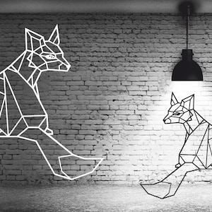 Polygon wall art P8. Geometric Fox. Vector cdr, eps, dxf, svg, pdf