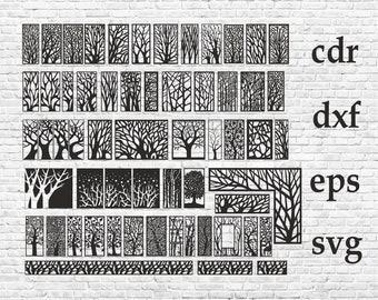 パネル ビッグ セット 12。パネル ツリー。ベクター ファイル cdr、dxf、eps、svg