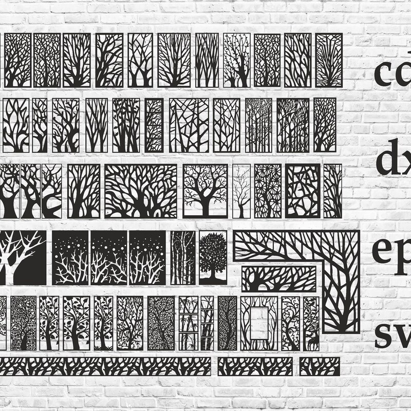 Tree Triptych Dxf - Etsy