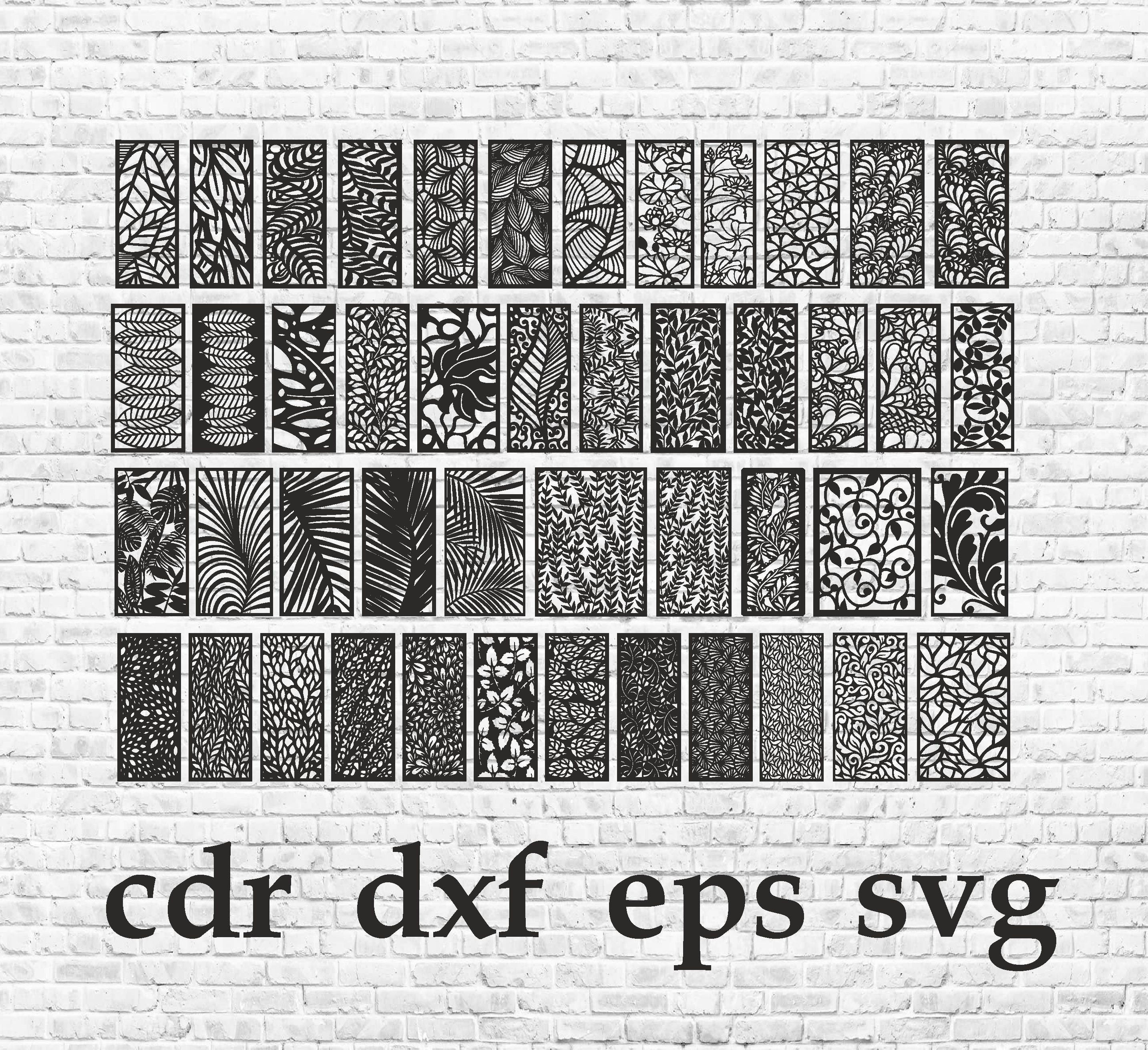 Panels Big Set 15. Panel Leafs. Vector files cdr, dxf, eps, svg