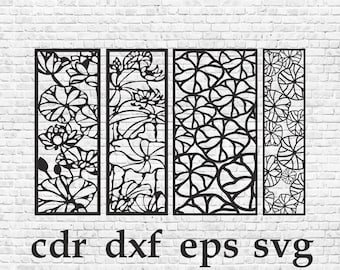 パネルセット 6. 葉。ベクターファイル cdr、dxf、eps、svg