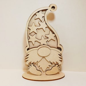 Christmas Gnome 4 with stand. For 3 mm, 4 mm, 5mm and 6 mm material. Laser cut. Vector files cdr, dxf, eps, svg